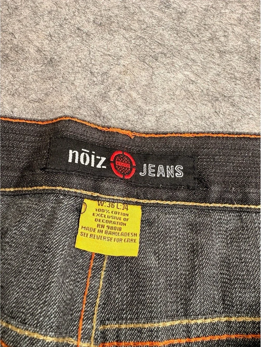 Vintage Noiz Jeans Wide Leg Baggy Loose Fit 36x34 Distressed Skater Y2k